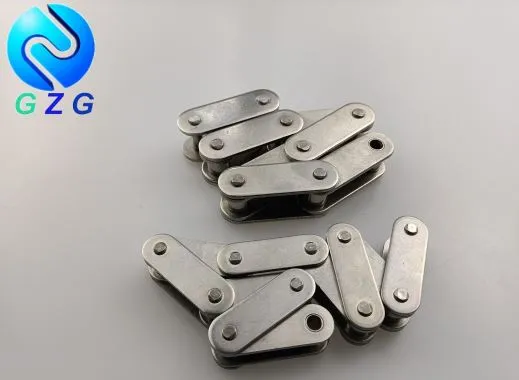 Edelstahl-Förderkette mit doppelter Teilung, gerade Seite